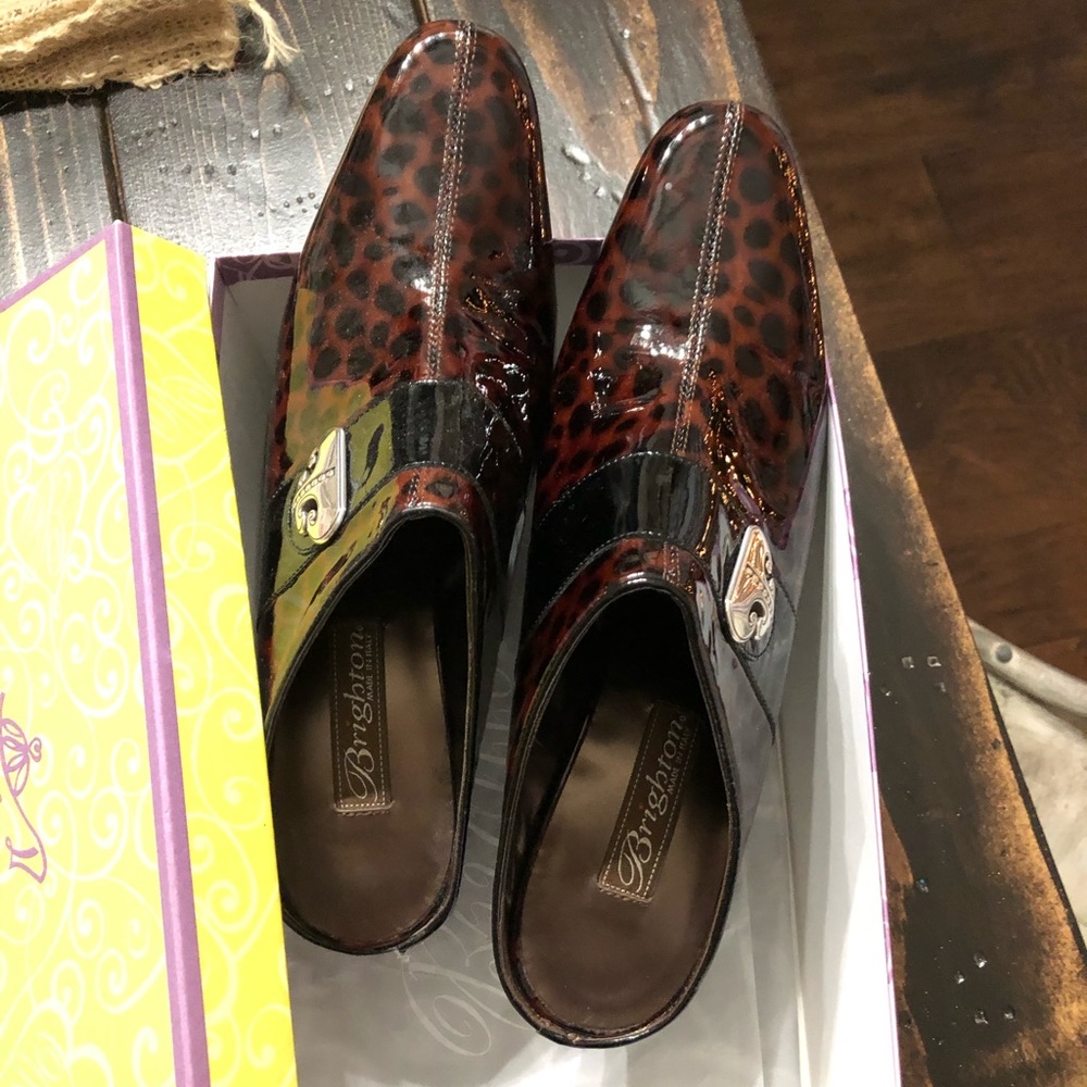 Brighton RUNWAY Leopard Print Mules...Size 8.5